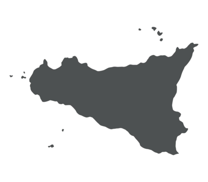 Mappa stilizzata della Sicilia con le 3 sedi Sicily Driver: Siracusa, Noto, Marzamemi